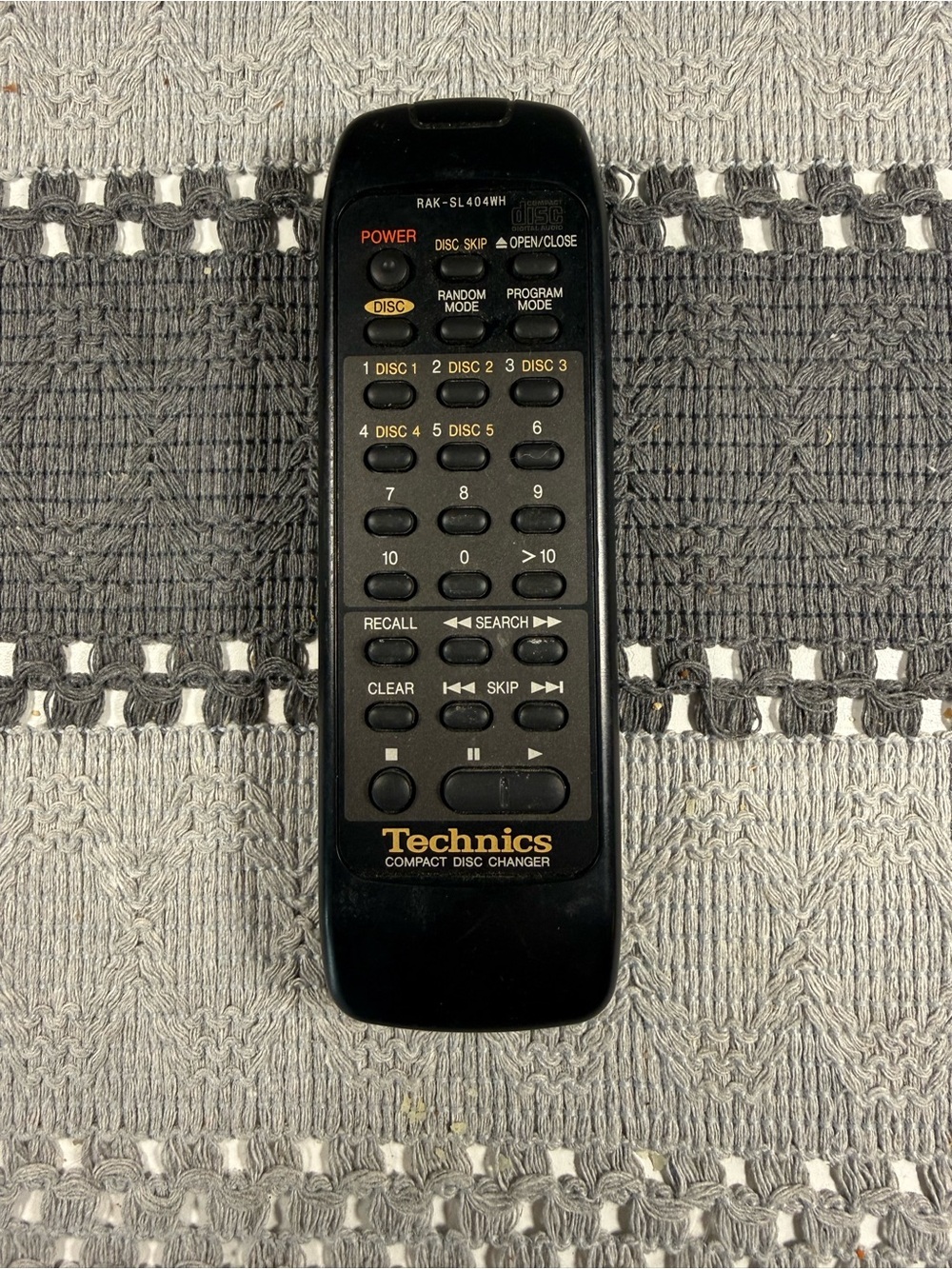 Technics RAK-SL404WH Remote Control. Tested.